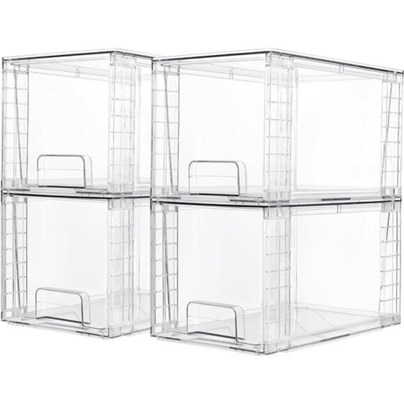 Vtopmart 4 Pack Large Stackable Storage Drawers,Easily Assemble Acrylic - Picture 8 of 14